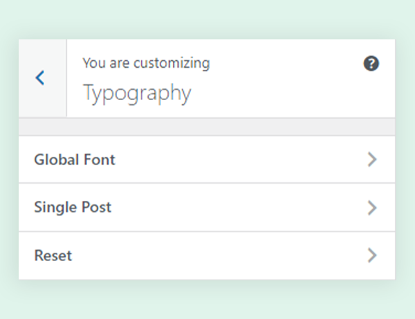 Global Typography Options