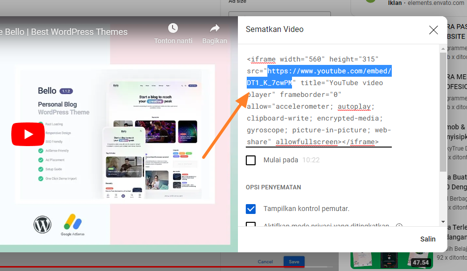 Embed Video YouTube