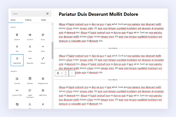 Page Break - Gutenberg