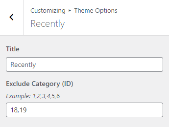 Recently - Exclude Category