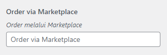 Order via Marketplace - Settings