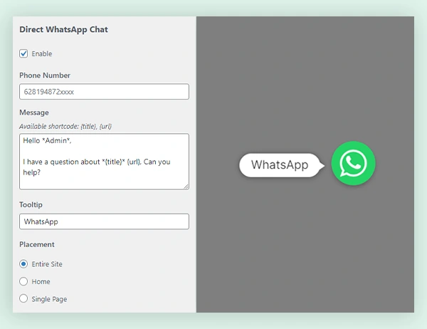 Theme eiDocs - Direct WhatsApp Chat