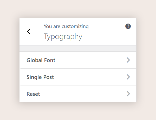 Global Typography Options
