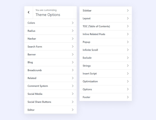 Theme Options